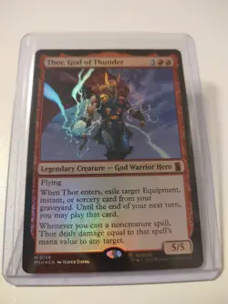MTG Thor, God of Thunder Foil 0156 Marvel Super Heroes MSH NM - Image 1