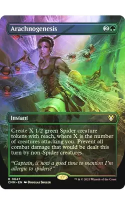1x MTG Arachnogenesis *Borderless FOIL* Commander Masters Rare! NM Mint - Image 1
