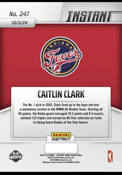 2024 Panini Instant WNBA Caitlin Clark ALL-ROOKIE TEAM 1/26980 SP Fever #247 RC - Image 3