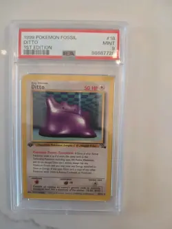 Ditto Non-Holo 18/62 Rare Pokemon Fossil 1st Edition PSA 9 - Image 1