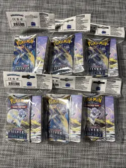 Pokemon Sword & Shield Silver Tempest Booster Packs+Mini Portfolio Lot Of 6 New - Image 1
