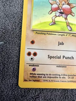 Pokemon TCG Hitmonchan Base Set Holo Unlimited Rare Card 7/102 LP/MP Condition - Image 5