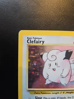 Pokemon TCG Clefairy Base Set Holo Unlimited Rare Card 5/102 MP Condition - Image 2