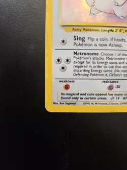 Pokemon TCG Clefairy Base Set Holo Unlimited Rare Card 5/102 MP Condition - Image 5