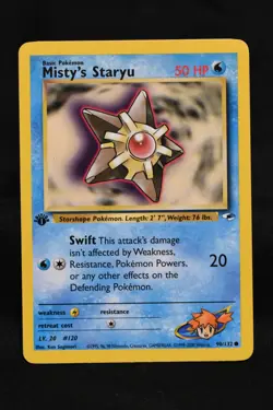 Misty's Staryu 1st Edition 90/132 NM Gym Heroes Regular Common Pokemon TCG Card - Image 1