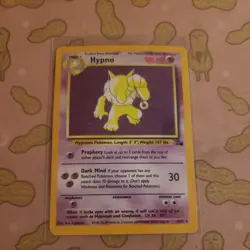Pokemon TCG Trading Card Game Hypno Fossil Holo Foil Unlimited Rare Card 8/62 - Image 1