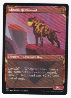 MTG: Zendikar Rising: Foil: Akoum Hellhound (Showcase) - Image 1