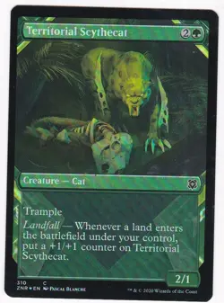 MTG: Zendikar Rising: Foil: Territorial Scythecat (Showcase) - Image 1
