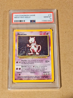 MEWTWO 1999 POKEMON BASE SET UNLIMITED HOLO #10 PSA 10 GEM MINT - Brand New PSA - Image 1