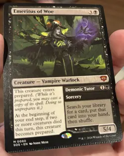 Crimped magic the gathering card: Emeritus of Woe Nonfoil-Secrets of Strixhaven - Image 1