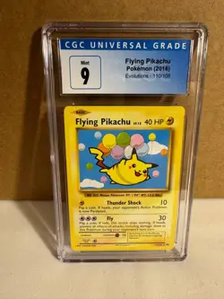 Pokemon 2016 Flying Pikachu Evolutions 110/108 CGC 9 Blue Slab - Image 2