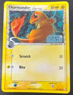 Charmander 49/100 EX Crystal Guardians Stamped Reverse Holo Pokemon TCG Card NM - Image 1