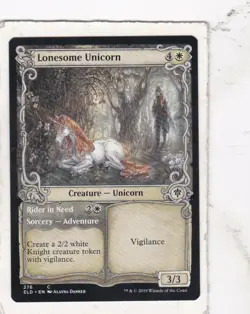 Magic: MTG: Throne of Eldraine: Lonesome Unicorn // Rider in Need #276 - Image 1