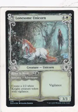 Magic: MTG: Throne of Eldraine: Foil: Lonesome Unicorn #276 (Showcase) - Image 1