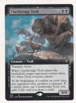 Magic: MTG: Throne of Eldraine: Clackbridge Troll (Extended Art) - Image 1