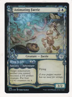 Magic: MTG: Throne of Eldraine: Foil: Animating Faerie #280 (Showcase Frame) - Image 1