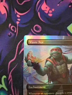 MTG Waste Not Pizza Box Promo Unplayed Mint Borderless Foil TMNT - Image 5