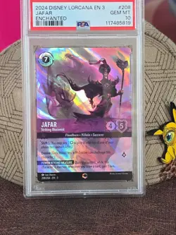 Disney Lorcana Jafar - Striking Illusionist (Enchanted) 208/204 PSA 10 💎 - Image 1