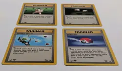 1st Edition Trainer Card Lot - Fossil Jungle - Pokemon WOTC 1999 - 4 Cards - Image 2