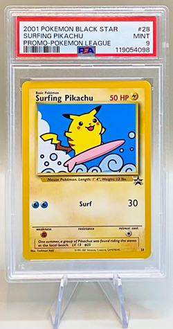 Pokemon Surfing Pikachu #28 - 2001 Black Star Promo - PSA 9 (MINT) Condition! - Image 1