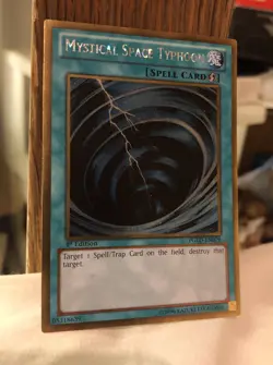 PGLD-EN079 Mystical Space Typhoon Gold Rare 1st Edition NM YuGiOh Card TCG - Image 1