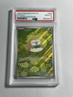 2026 Pokemon Perfect Order 090/088 ROWLET Illustration Rare PSA 10 - Image 1
