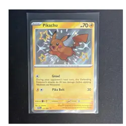 Pokemon TCG Pikachu 131/091 SV Paldean Fates Holo Shiny Rare EN 70 HP - Image 1