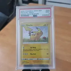 Pokemon Pikachu TCG SWSH039 Black Star Promo Holo Card PSA 9 - Image 1