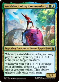 X 1 Ant-Man, Colony Commander NM-M Marvel Super Heroes MSH 201 MTG Magic - Image 1