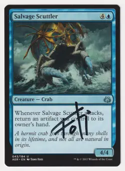 Signed Salvage Scuttler Proof Sketch NM Aether Revolt Artist Tony Foti MTG AP! - Image 2