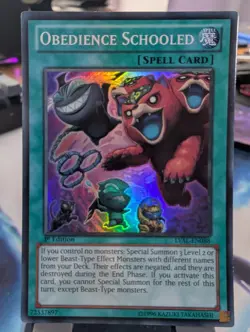 YuGiOh! Obedience Schooled LVAL-EN088 Super Rare 1st Ed - Image 1