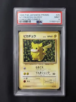 Pokemon PSA9 Ivy Pikachu Glossy Promo 1996 #025 Corocoro Comics Japanese - Image 1