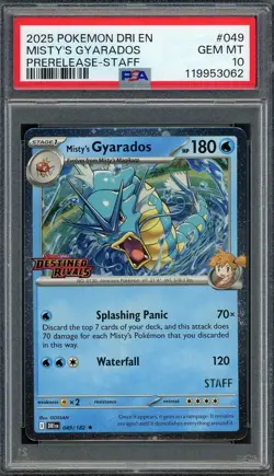 PSA 10 Misty's Gyarados (STAFF Promo) Destined Rivals 49/182 Holo Pokemon B11 - Image 1