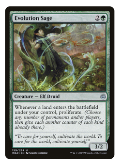MTG - 1 x Evolution Sage - Uncommon Elf Druid - War of the Spark (WAR) - M/NM - Image 1
