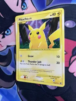 Pokemon TCG Pikachu 112/111 Rising Rivals Secret Rare Holo LP+ SWIRL - Image 3