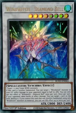 BLVO-EN043 WINDWITCH - DIAMOND BELL ULTRA RARE 1ST EDITION YuGiOh CARD - Image 1