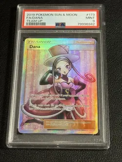 PSA 9 173 Dana 173/181 Sun & Moon Team Up Full Art UR Trainer Holo Pokemon 2019 - Image 1