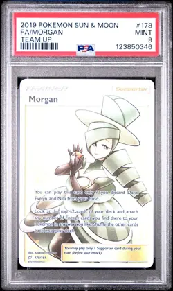 Morgan (Full Art) 178/181 Sun & Moon Team Up Holo Pokemon PSA 9 - Image 1