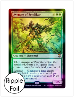 1x Avenger of Zendikar, Ripple Foil, Modern Horizons 3 Commander, Magic MTG NM - Image 1