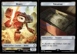 1x Robot (0016) // Treasure (0019) - Foil - Double-Sided Token MTG - Universes B - Image 1