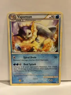 Pokemon Vaporeon Card 52/95 Call of Legends Regular 2011 Edition NM - Image 1