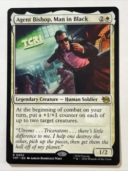 AGENT BISHOP, MAN IN BLACK x1 mtg NM-M Teenage Mutant Ninja Turtles 1 Rare - Image 1