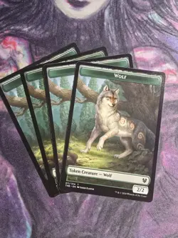 x4 Wolf Token T MTG Theros Beyond Death M/NM, English - Image 1