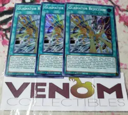 3x (M/NM) - Gladiator Rejection - MP20-EN186 - Super Rare - 1st Edition YuGiOh - Image 1