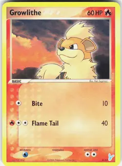 Growlithe 4/12 EX Trainer Kit 2 Minun Pokemon Lightly Played - Image 1
