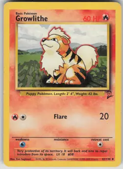 Pokemon TCG Growlithe Uncommon Base Set 2 042/130 - Image 1