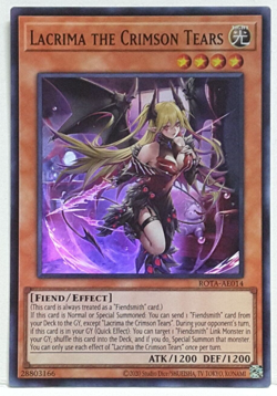 Yugioh Asian-English Lacrima the Crimson Tears ROTA-AE014 Super Rare - Image 1