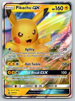 Pokemon TCG Pikachu GX SM232 Sun & Moon Promo Full Art Holo NM - Image 1