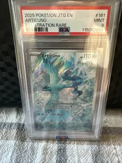 Pokemon TCG Articuno IR 161/159 Journey Together English Card, PSA 9 - Image 1
