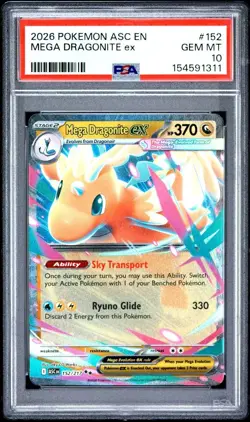 2026 Pokemon Ascended Heroes MEGA DRAGONITE EX 152/217 Double Rare PSA 10 - Image 1